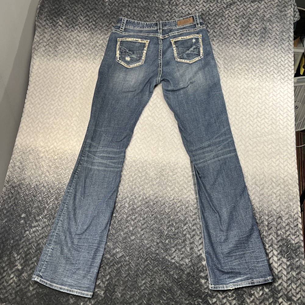 Rock‎ & Roll Womens 33x38" Mid Rise Bootcut Jeans Western Embellished Y2K Flares